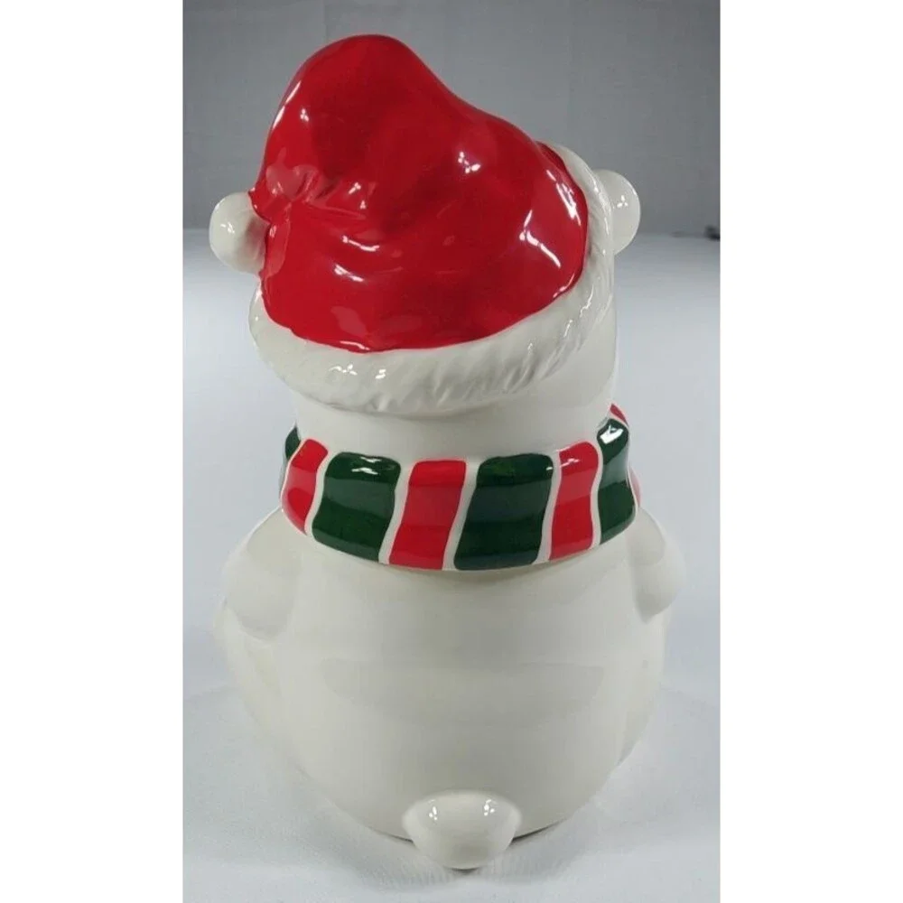 Vintage 1991 Homco Polar Bear Cookie Jar Christmas Ceramic Canister Teddy Bear